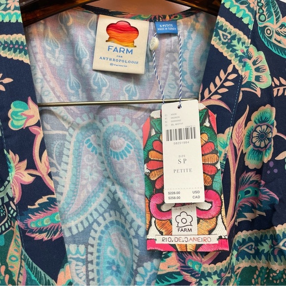 NWT FARM RIO ANTHROPOLOGIE WRAP MIDI DRESS - Picture 14 of 16